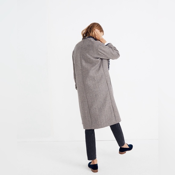 Madewell Fringed Herringbone Robe Coat - Picture 2 of 7